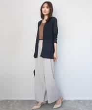 FOCGD40130 MK MICHEL KLEIN(MK ミッシェルクラン) コットン混シアーラメカーディガン/洗える ライトブルー