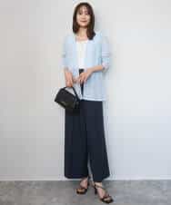 FOCGD40130 MK MICHEL KLEIN(MK ミッシェルクラン) コットン混シアーラメカーディガン/洗える ライトブルー