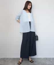 FOCGD40130 MK MICHEL KLEIN(MK ミッシェルクラン) コットン混シアーラメカーディガン/洗える ライトブルー