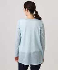 FOCGD40130 MK MICHEL KLEIN(MK ミッシェルクラン) コットン混シアーラメカーディガン/洗える ライトブルー