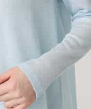 FOCGD40130 MK MICHEL KLEIN(MK ミッシェルクラン) コットン混シアーラメカーディガン/洗える ライトブルー