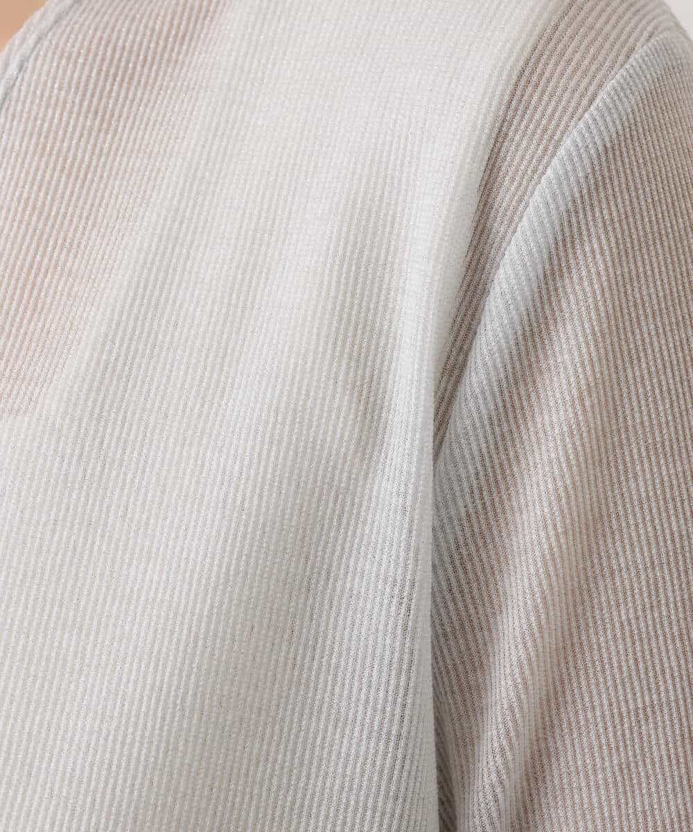 FOCGD40130 MK MICHEL KLEIN(MK ミッシェルクラン) コットン混シアーラメカーディガン/洗える ライトブルー