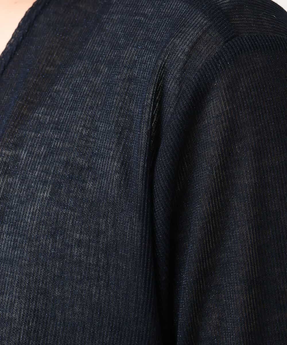 FOCGD40130 MK MICHEL KLEIN(MK ミッシェルクラン) コットン混シアーラメカーディガン/洗える ライトブルー