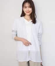 FOCGD40130 MK MICHEL KLEIN(MK ミッシェルクラン) コットン混シアーラメカーディガン/洗える ライトグレー