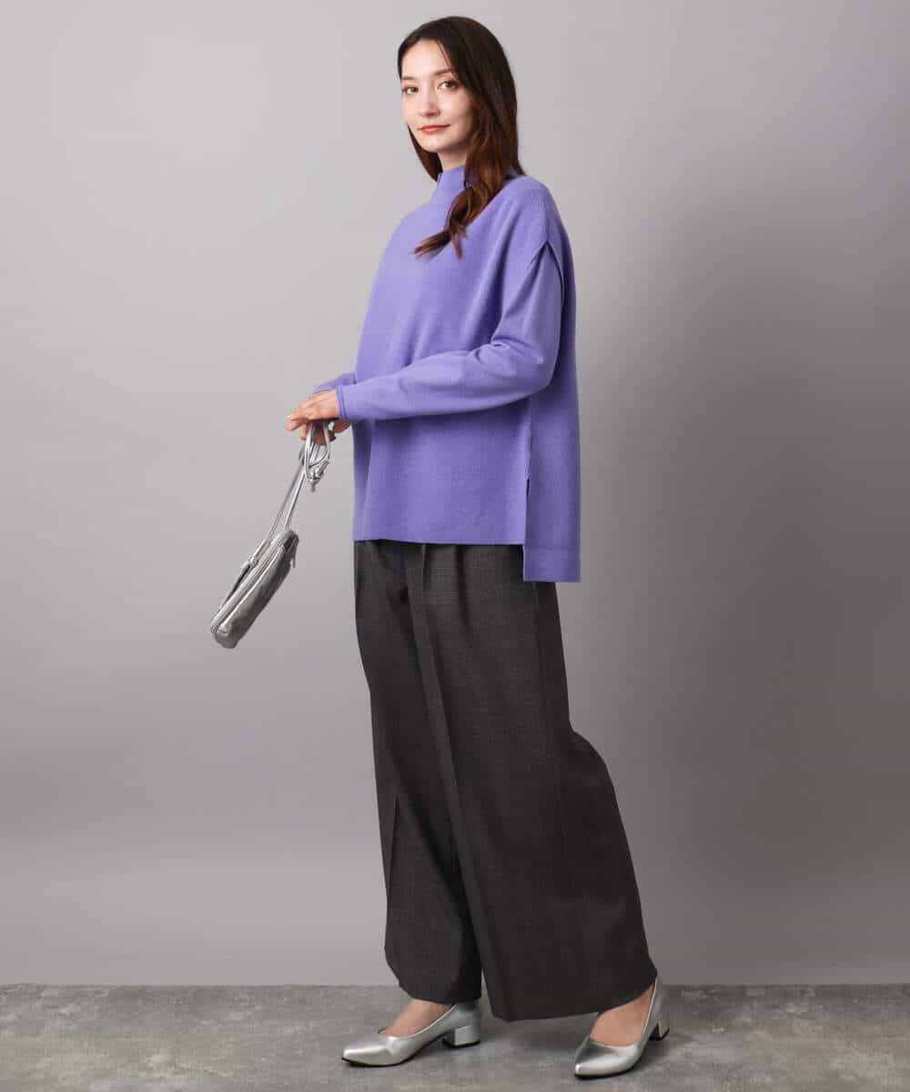 FOFAD40170 MK MICHEL KLEIN(MK ミッシェルクラン) ハイネックジレ×クルーネックニット ツインセット ベージュ