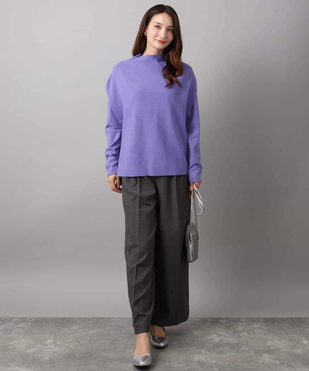 FOFAD40170 MK MICHEL KLEIN(MK ミッシェルクラン) ハイネックジレ×クルーネックニット ツインセット ベージュ