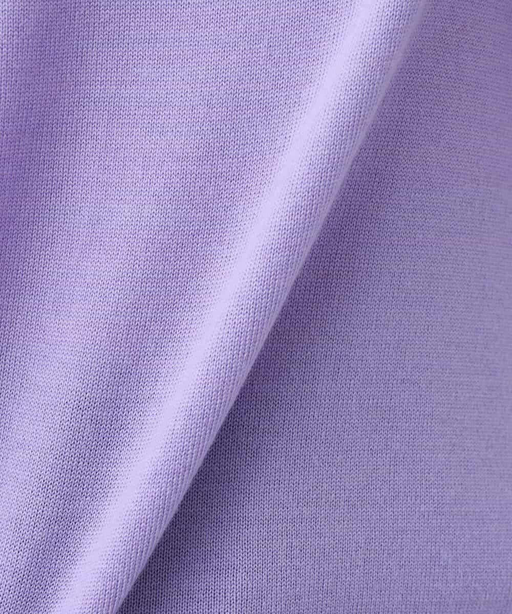 FOFAV01140 MK MICHEL KLEIN(MK ミッシェルクラン) ボートネックパフスリーブニット/洗える ラベンダー