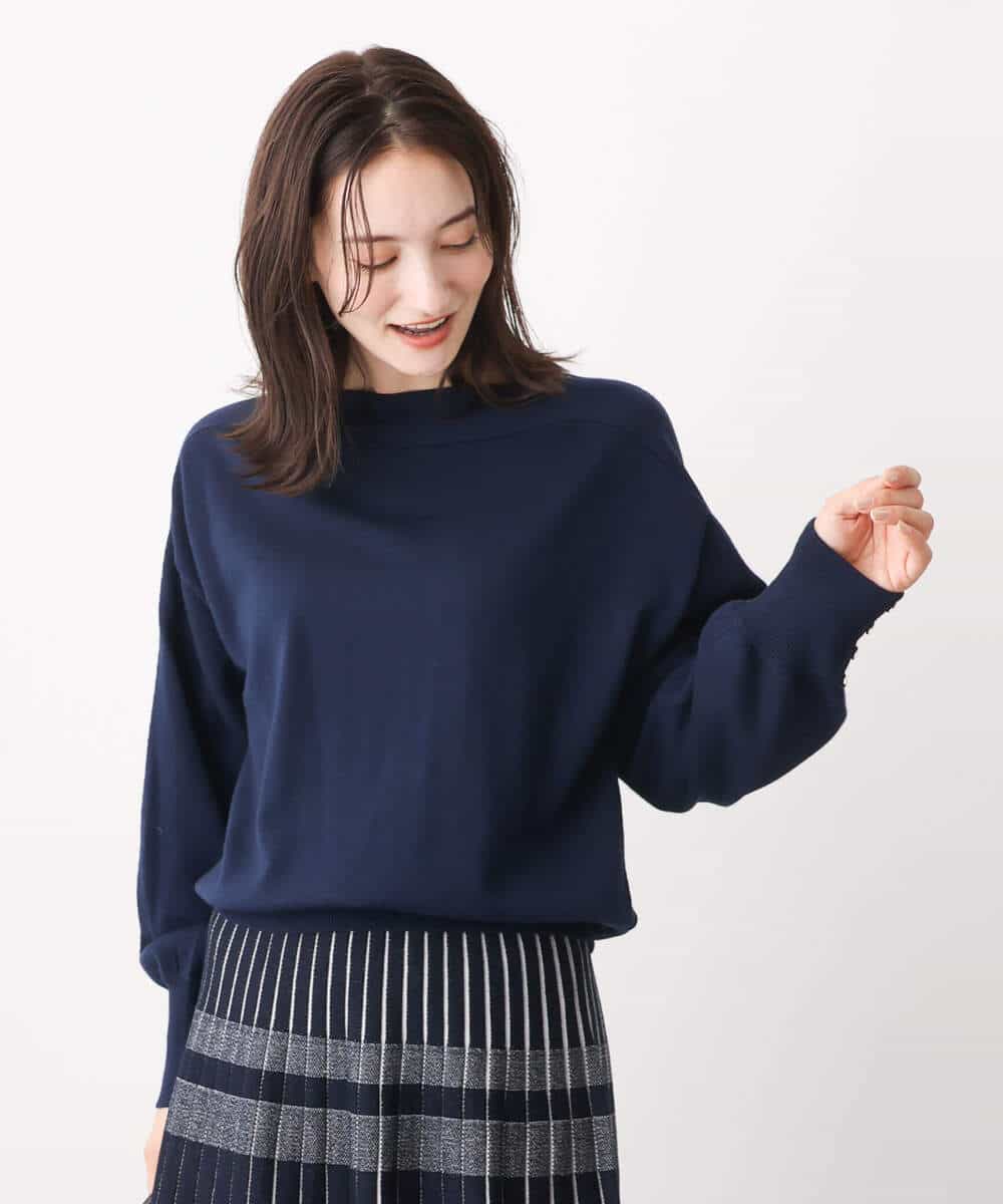 FOFAV03150 MK MICHEL KLEIN(MK ミッシェルクラン) ドルマンスリーブニット/洗える ピンク