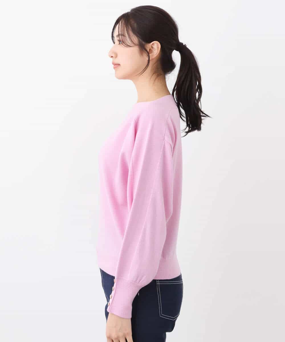 FOFAV03150 MK MICHEL KLEIN(MK ミッシェルクラン) ドルマンスリーブニット/洗える ピンク