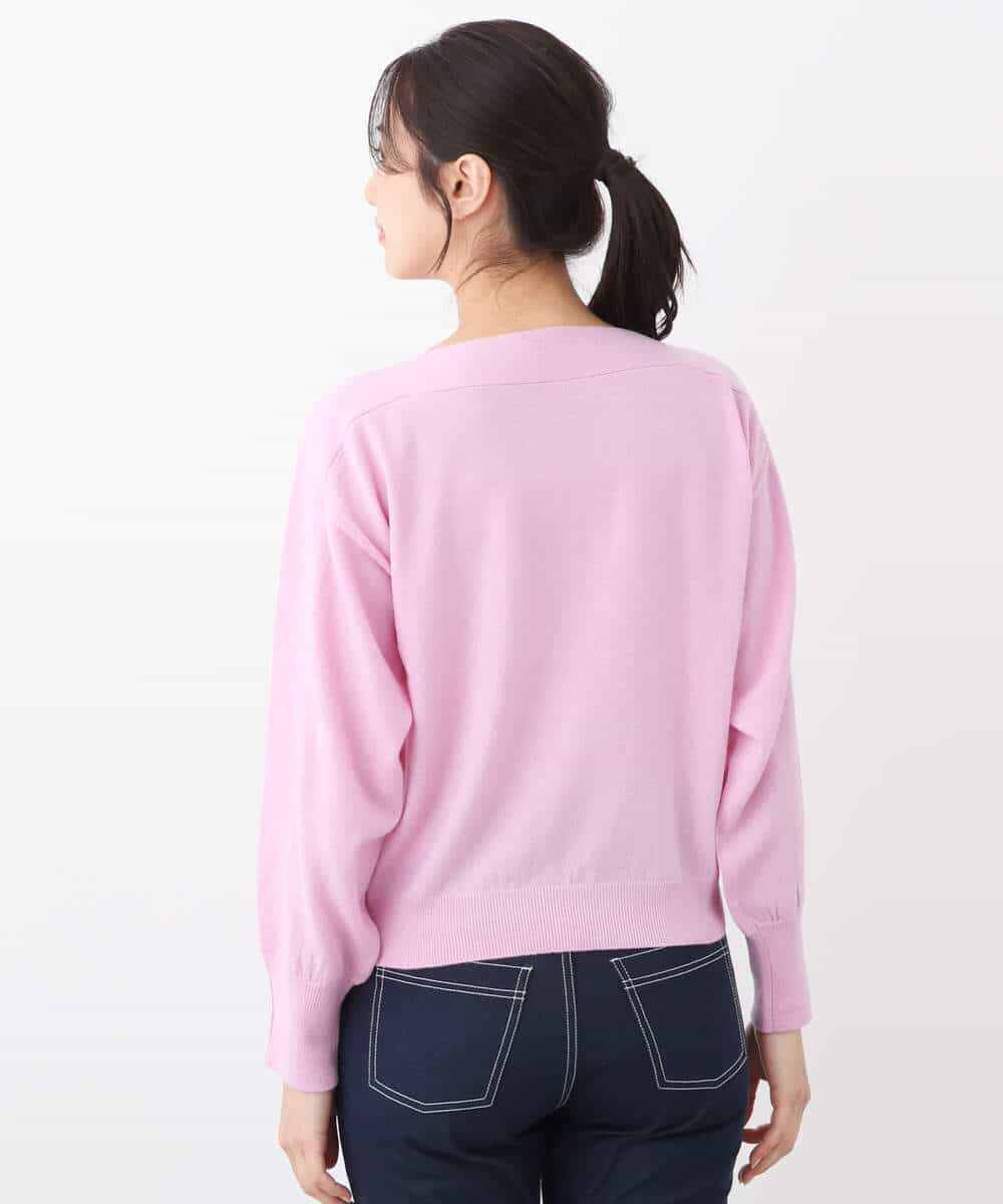FOFAV03150 MK MICHEL KLEIN(MK ミッシェルクラン) ドルマンスリーブニット/洗える ピンク