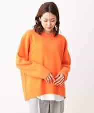 FOFAV07210 MK MICHEL KLEIN(MK ミッシェルクラン) ミドル丈ウールニット/洗える オレンジ