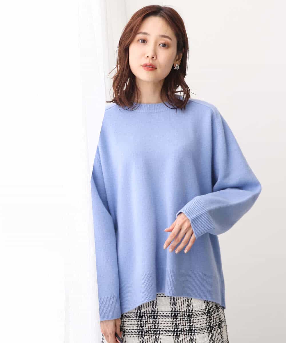 FOFAV07210 MK MICHEL KLEIN(MK ミッシェルクラン) ミドル丈ウールニット/洗える イエロー