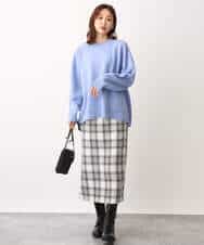 FOFAV07210 MK MICHEL KLEIN(MK ミッシェルクラン) ミドル丈ウールニット/洗える イエロー