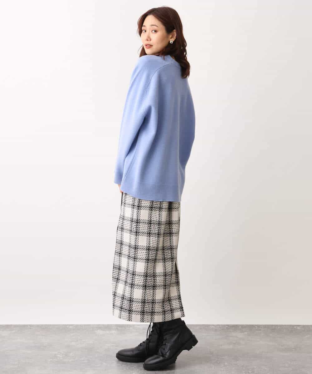 FOFAV07210 MK MICHEL KLEIN(MK ミッシェルクラン) ミドル丈ウールニット/洗える イエロー