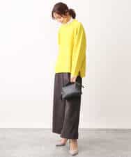 FOFAV07210 MK MICHEL KLEIN(MK ミッシェルクラン) ミドル丈ウールニット/洗える イエロー