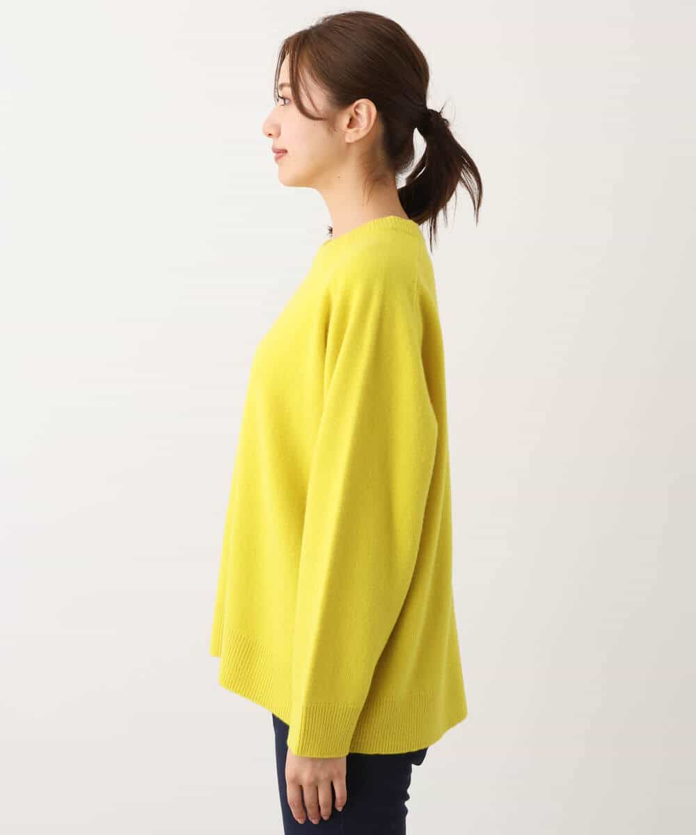 FOFAV07210 MK MICHEL KLEIN(MK ミッシェルクラン) ミドル丈ウールニット/洗える イエロー