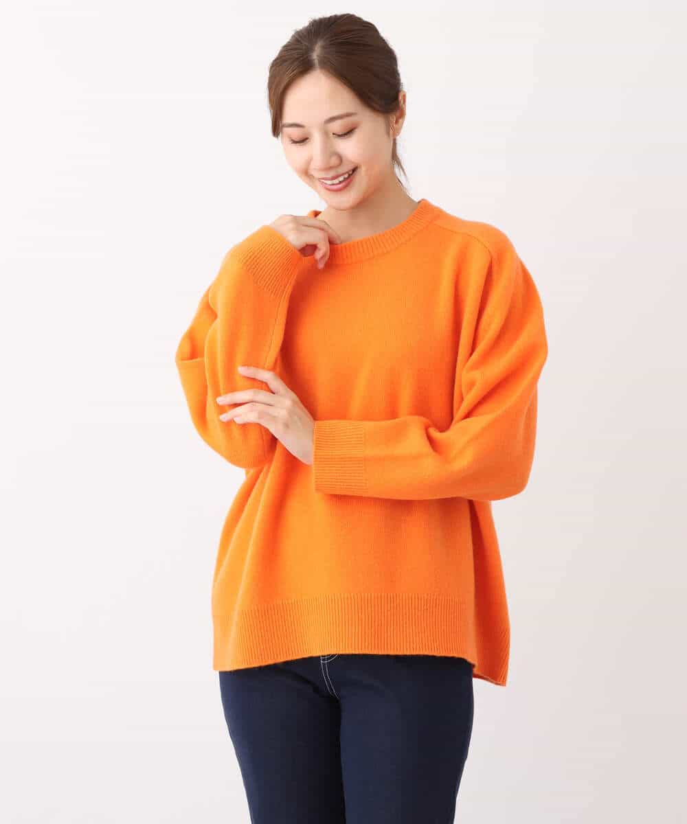 FOFAV07210 MK MICHEL KLEIN(MK ミッシェルクラン) ミドル丈ウールニット/洗える イエロー