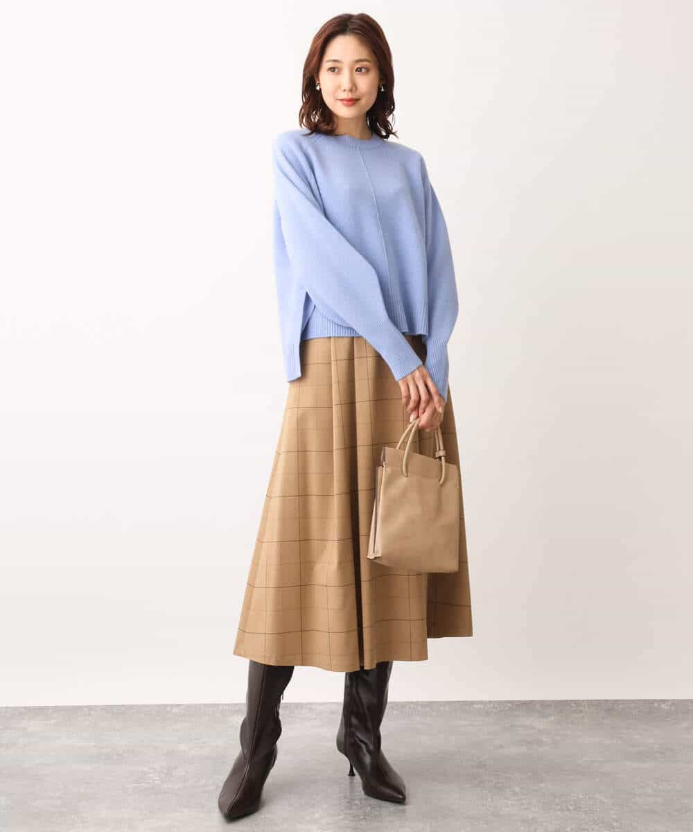 FOFAV08170 MK MICHEL KLEIN(MK ミッシェルクラン) ショート丈ウールニット/洗える イエロー