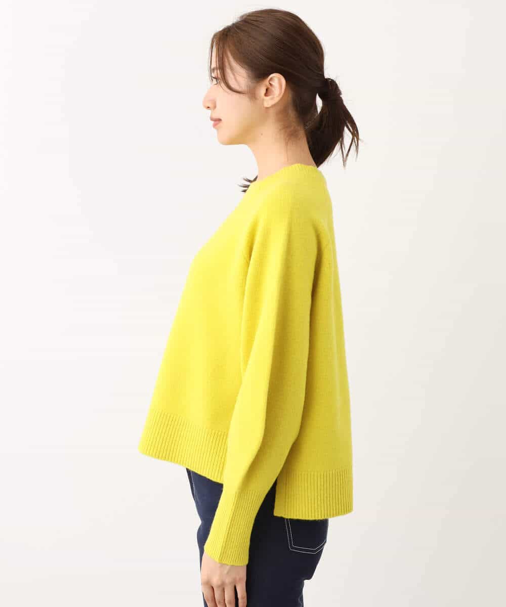 FOFAV08170 MK MICHEL KLEIN(MK ミッシェルクラン) ショート丈ウールニット/洗える イエロー