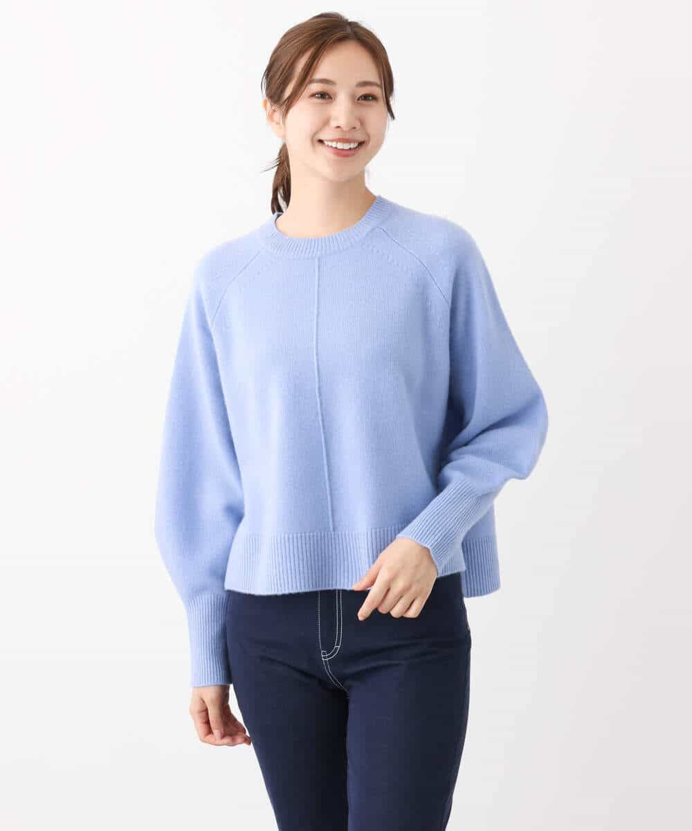 FOFAV08170 MK MICHEL KLEIN(MK ミッシェルクラン) ショート丈ウールニット/洗える イエロー