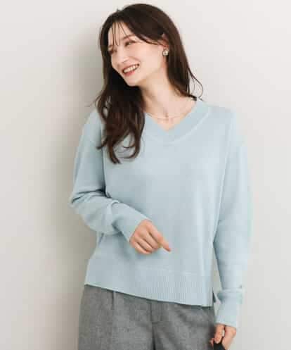 FOFDG63130 MK MICHEL KLEIN [洗える]Vネックラメニット