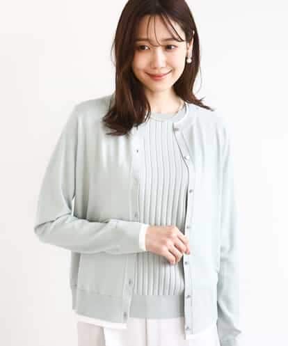 FOFFD20170 MK MICHEL KLEIN 配色デザインカラーニットアンサンブル/洗える