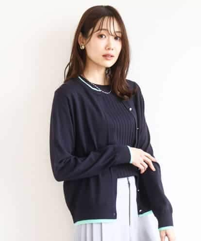 FOFFD20170 MK MICHEL KLEIN 配色デザインカラーニットアンサンブル/洗える