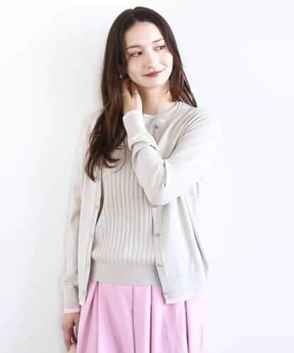 FOFFD20170 MK MICHEL KLEIN 配色デザインカラーニットアンサンブル/洗える