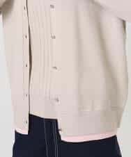 FOFFD20170 MK MICHEL KLEIN(MK ミッシェルクラン) 配色デザインカラーニットアンサンブル/洗える グレージュ