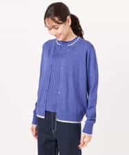 FOFFD20170 MK MICHEL KLEIN(MK ミッシェルクラン) 配色デザインカラーニットアンサンブル/洗える グレージュ