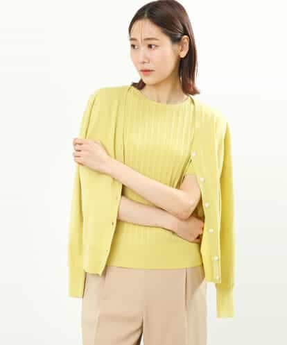 FOFFS02160 MK MICHEL KLEIN ショート丈カラーニットアンサンブル/洗える