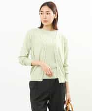 FOFFS02160 MK MICHEL KLEIN(MK ミッシェルクラン) ショート丈カラーニットアンサンブル/洗える イエロー