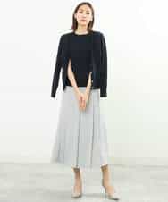 FOFFS02160 MK MICHEL KLEIN(MK ミッシェルクラン) ショート丈カラーニットアンサンブル/洗える イエロー