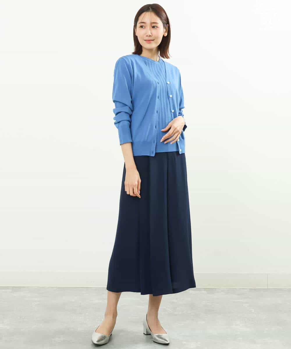 FOFFS02160 MK MICHEL KLEIN(MK ミッシェルクラン) ショート丈カラーニットアンサンブル/洗える イエロー