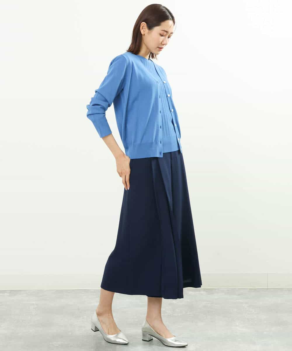 FOFFS02160 MK MICHEL KLEIN(MK ミッシェルクラン) ショート丈カラーニットアンサンブル/洗える イエロー