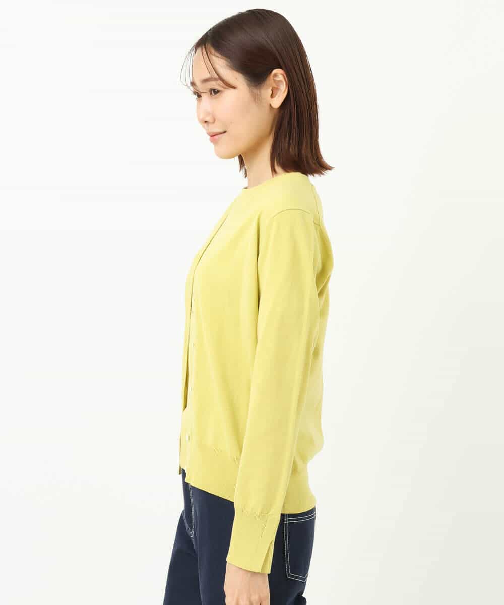 FOFFS02160 MK MICHEL KLEIN(MK ミッシェルクラン) ショート丈カラーニットアンサンブル/洗える イエロー