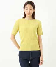 FOFFS02160 MK MICHEL KLEIN(MK ミッシェルクラン) ショート丈カラーニットアンサンブル/洗える イエロー