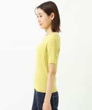FOFFS02160 MK MICHEL KLEIN(MK ミッシェルクラン) ショート丈カラーニットアンサンブル/洗える イエロー