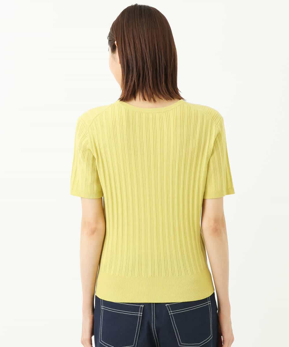 FOFFS02160 MK MICHEL KLEIN(MK ミッシェルクラン) ショート丈カラーニットアンサンブル/洗える イエロー