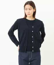 FOFFS02160 MK MICHEL KLEIN(MK ミッシェルクラン) ショート丈カラーニットアンサンブル/洗える イエロー