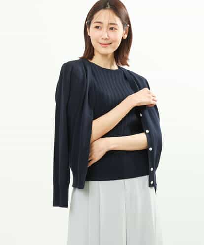 FOFFS02160 MK MICHEL KLEIN ショート丈カラーニットアンサンブル/洗える