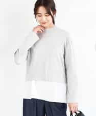 FOFGA31180 MK MICHEL KLEIN(MK ミッシェルクラン) クロップド丈ラメニット×フレアーデシンタンクトップ アンサンブル/洗える ライトベージュ