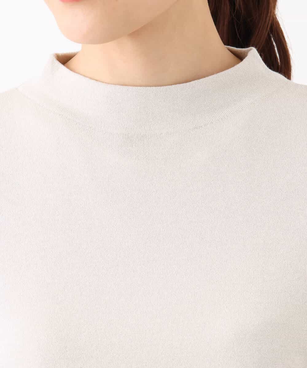 FOFGA31180 MK MICHEL KLEIN(MK ミッシェルクラン) クロップド丈ラメニット×フレアーデシンタンクトップ アンサンブル/洗える ライトベージュ
