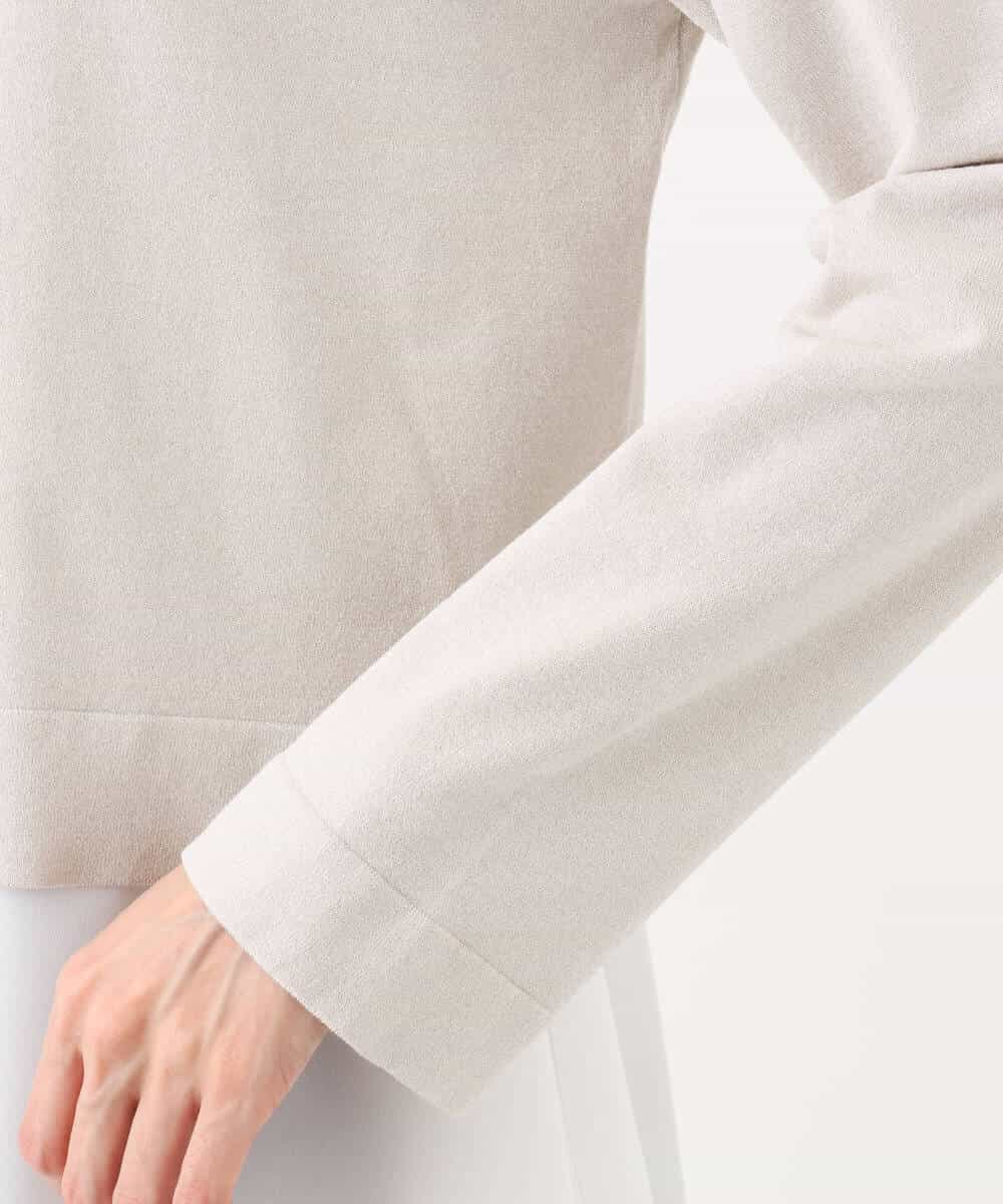 FOFGA31180 MK MICHEL KLEIN(MK ミッシェルクラン) クロップド丈ラメニット×フレアーデシンタンクトップ アンサンブル/洗える ライトベージュ