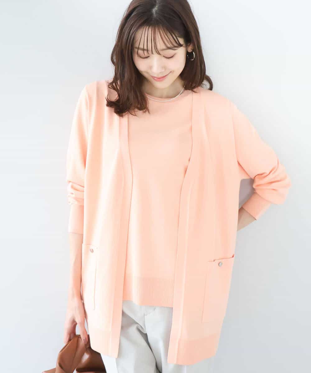 FOFGD30170 MK MICHEL KLEIN(MK ミッシェルクラン) カラーニットアンサンブル/洗える ライトブルー