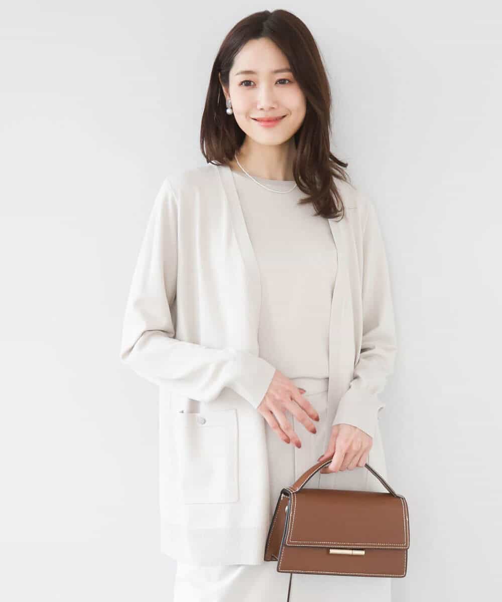 FOFGD30170 MK MICHEL KLEIN(MK ミッシェルクラン) カラーニットアンサンブル/洗える ライトブルー