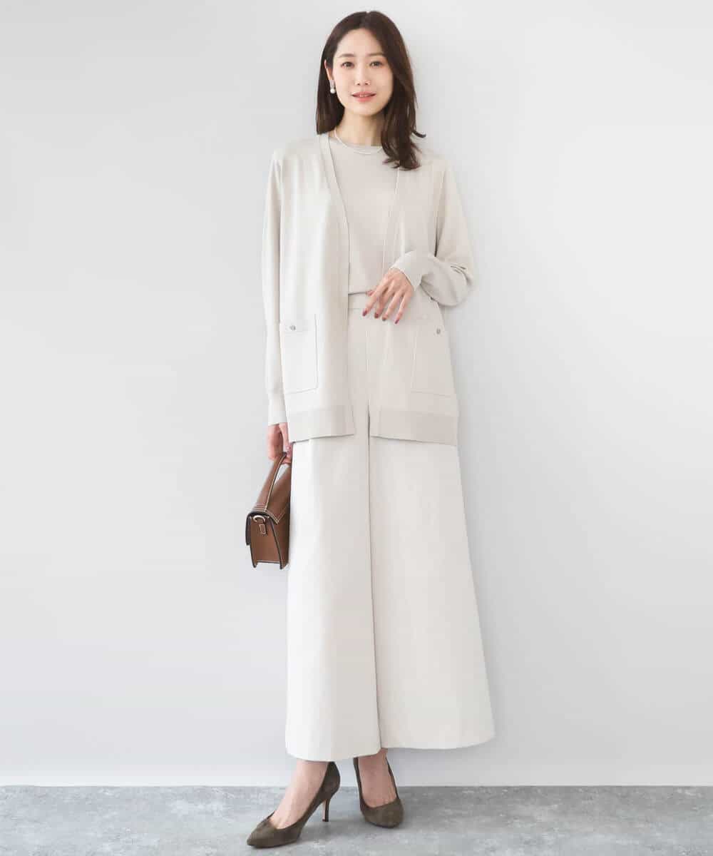 FOFGD30170 MK MICHEL KLEIN(MK ミッシェルクラン) カラーニットアンサンブル/洗える ライトブルー