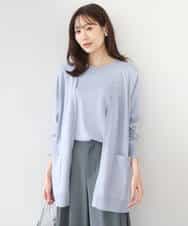 FOFGD30170 MK MICHEL KLEIN(MK ミッシェルクラン) カラーニットアンサンブル/洗える ライトブルー