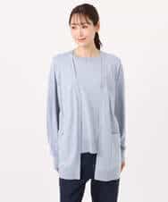 FOFGD30170 MK MICHEL KLEIN(MK ミッシェルクラン) カラーニットアンサンブル/洗える ライトブルー