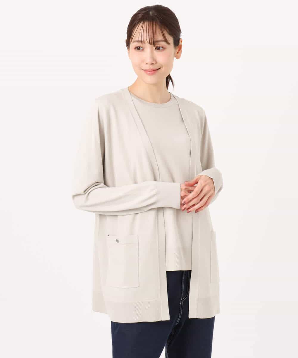 FOFGD30170 MK MICHEL KLEIN(MK ミッシェルクラン) カラーニットアンサンブル/洗える ライトブルー